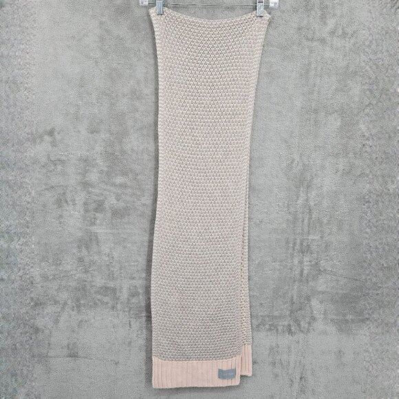 Calvin Klein Scarf Rectangular Pink Metallic Silver Grey Knit Acrylic Multi Wear - Picture 5 of 12